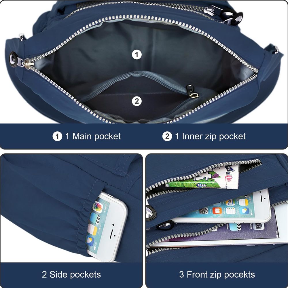 Waterproof Nylon Casual Crossbody Shoulder Messenger Bag Travel Purse XD - Picture 5 of 6